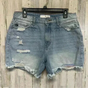 KANCAN LOS ANGELES WOMENS Rainbow Thread JEANS DISTRESSED SHORTS SIZE 11/29
